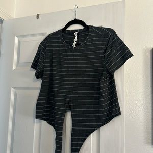 Lululemon Time To Restore Mock Cropped Tie Shirt